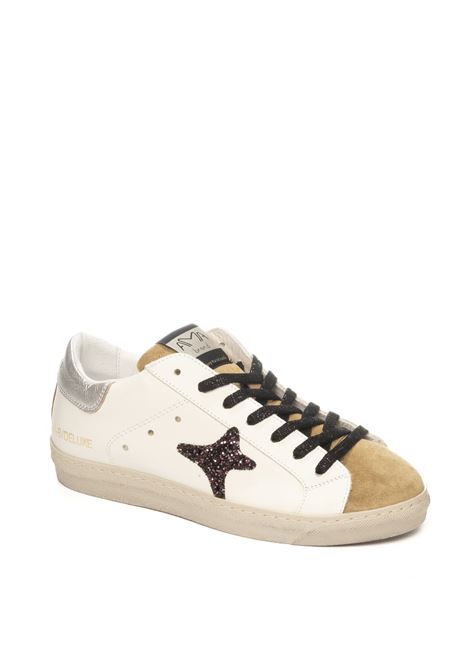 White/beige glitter logo sneaker AMA BRAND DELUXE | 2902SNK-BIA/BEIGE